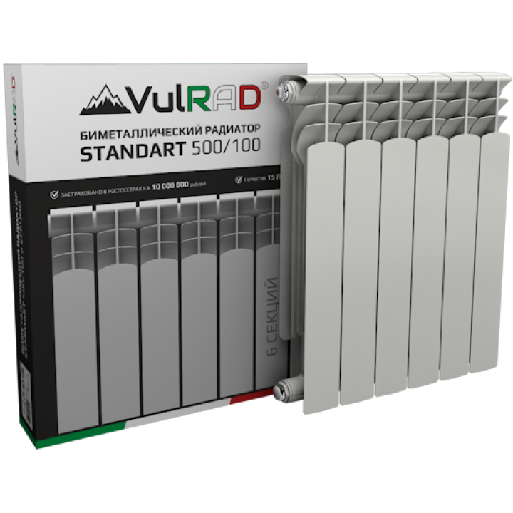 Биметаллический радиатор VULRAD STANDART 500/100 (1 секция)