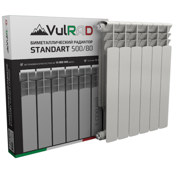 Биметаллический радиатор VULRAD STANDART 500/80 (1 секция)