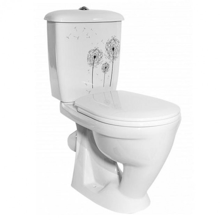 Купить унитаз-компакт Оскольская керамика Суперкомпакт декор одуванчик ...